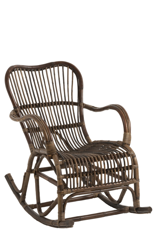 ROCKING CHAIR RATTAN BROWN