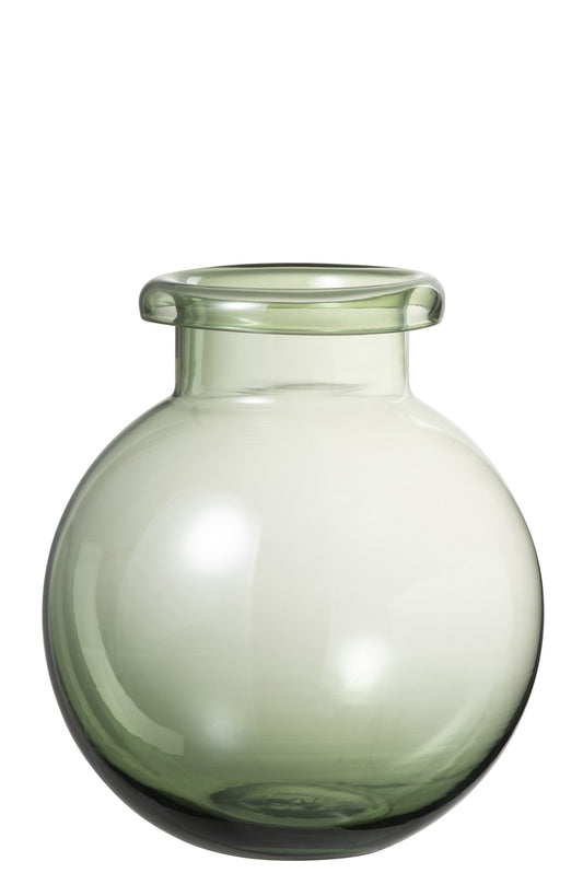 VASE BALL GLASS GREEN LARGE