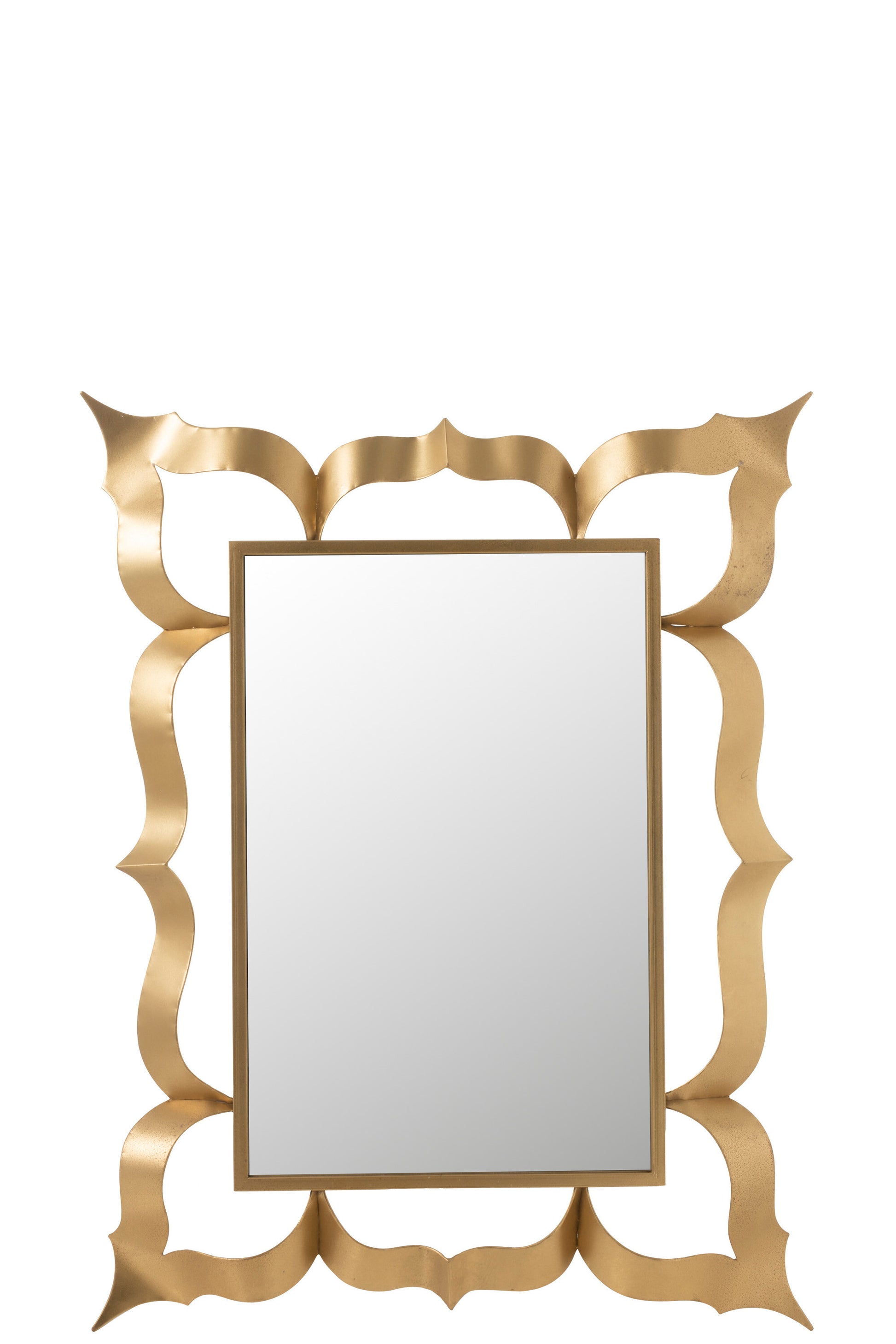 MIRROR BAROQUE RECTANGULAR METAL/GLASS GOLD