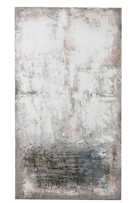 PAINTING ABSTRACT WHITE/GREY/PINK