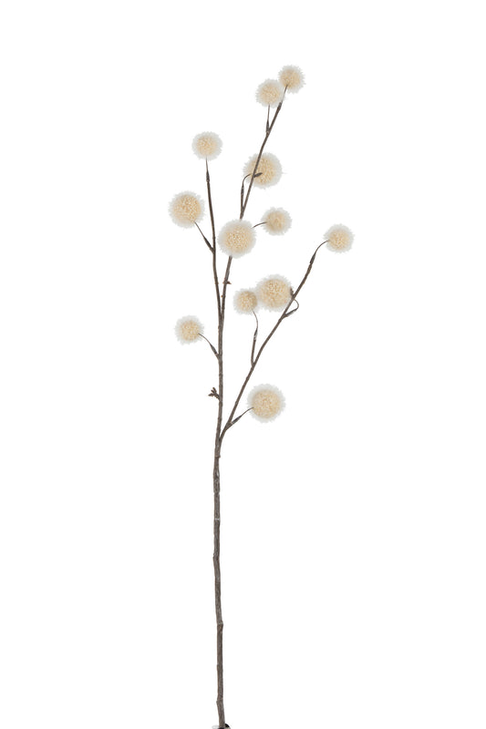 BRANCH POMPOM BALLS PLASTIC BEIGE