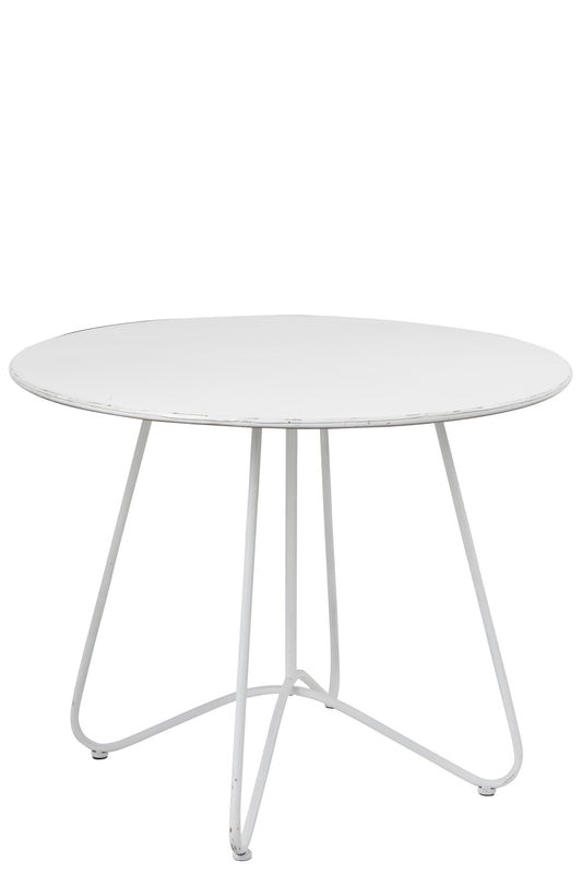 TABLE ROUND METAL WHITE