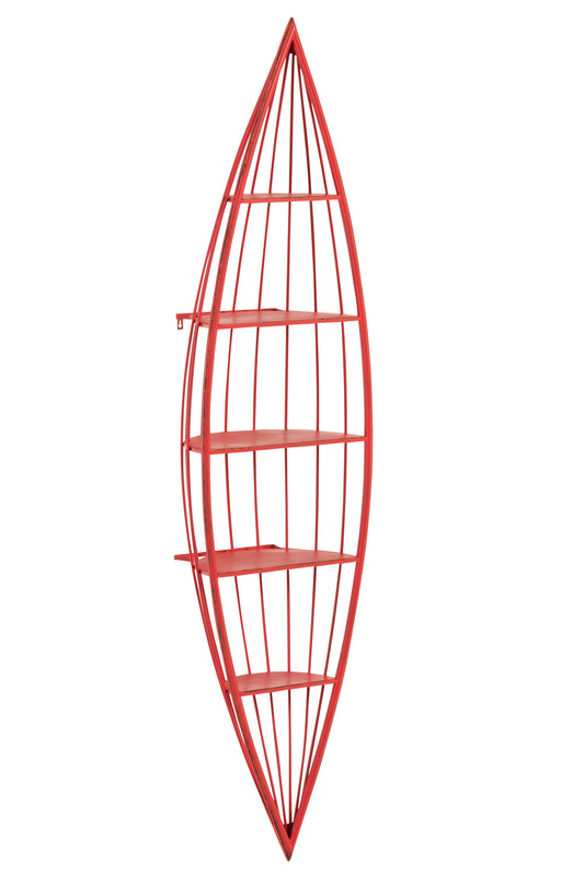 RACK CANOE 5SHELVES METAL RED