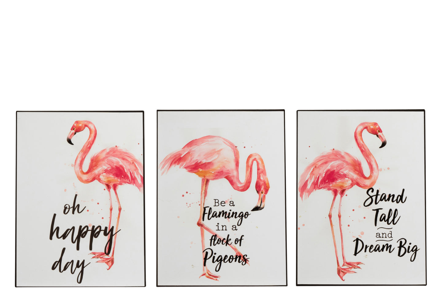 PLACARD FLAMINGO METAL CORAL ASSORTMENT OF 3