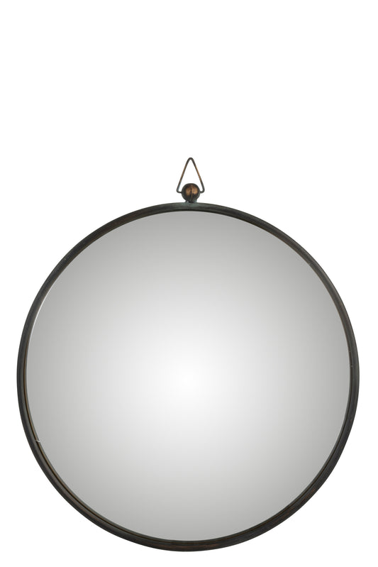 MIRROR CURVED METAL BLACK LARGE