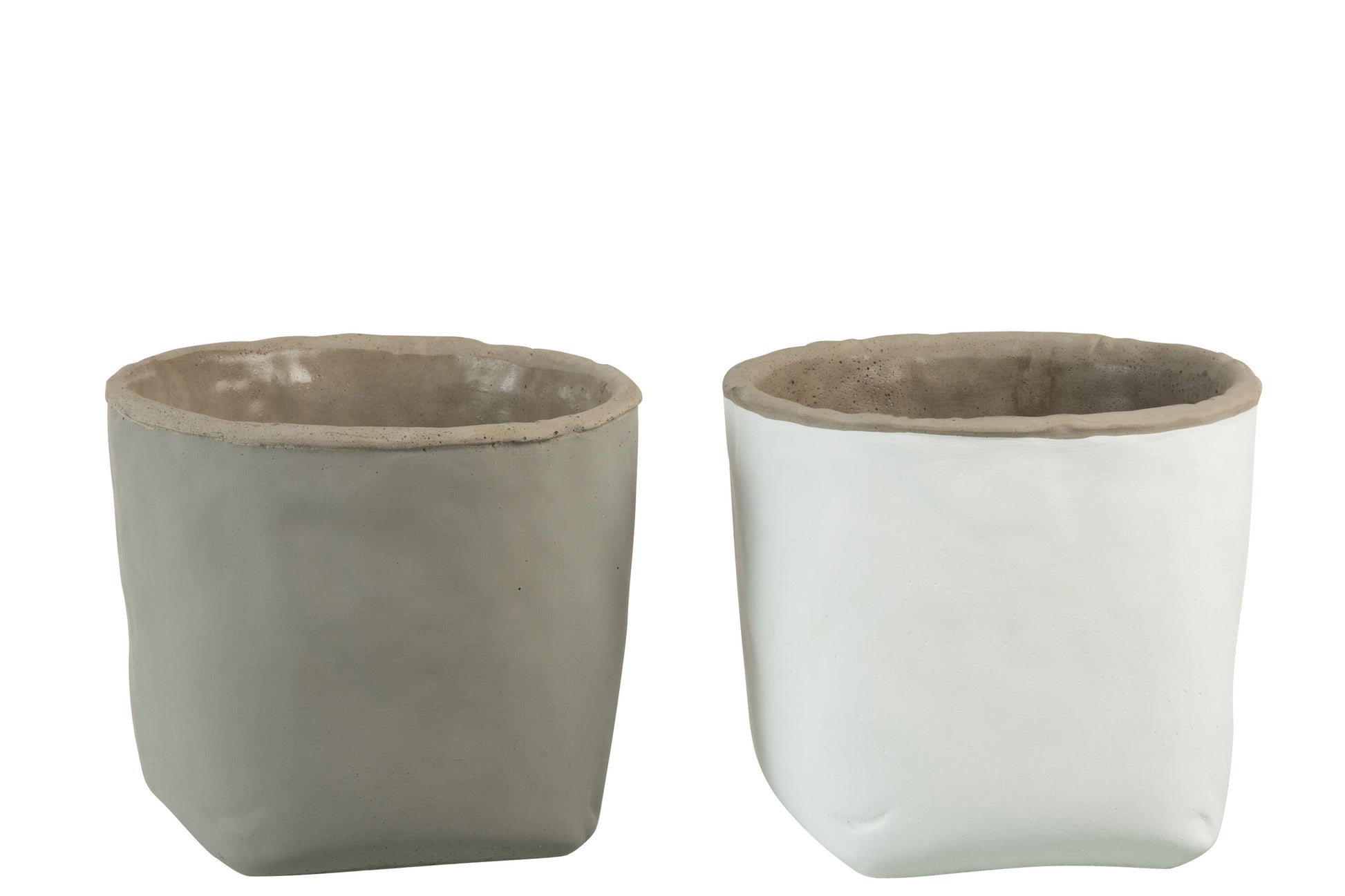 FLOWER POT BAG CEMENT GREY LARGE ASSORTMENT OF 2