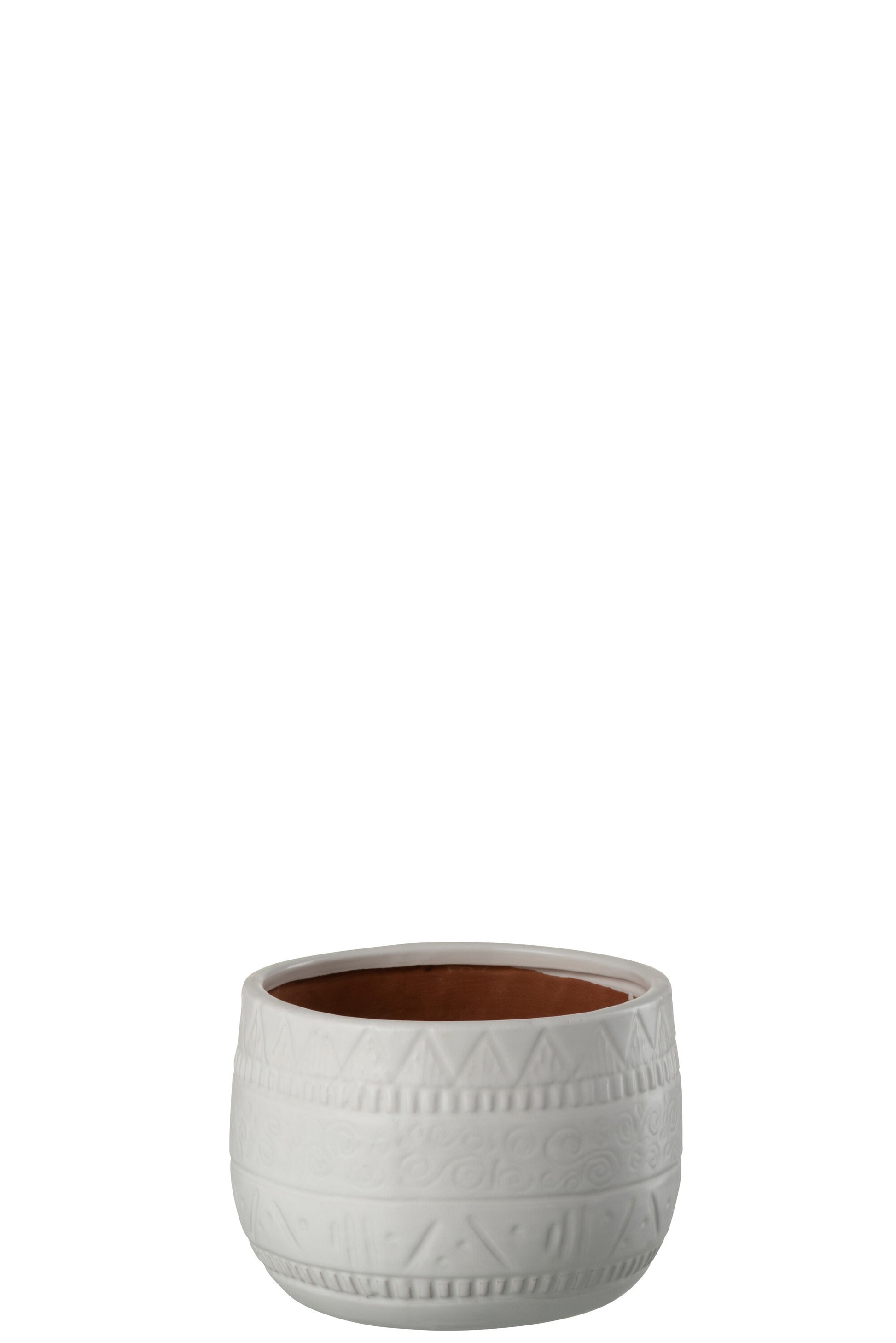 FLOWER POT IBIZA TERRACOTTA WHITE MEDIUM