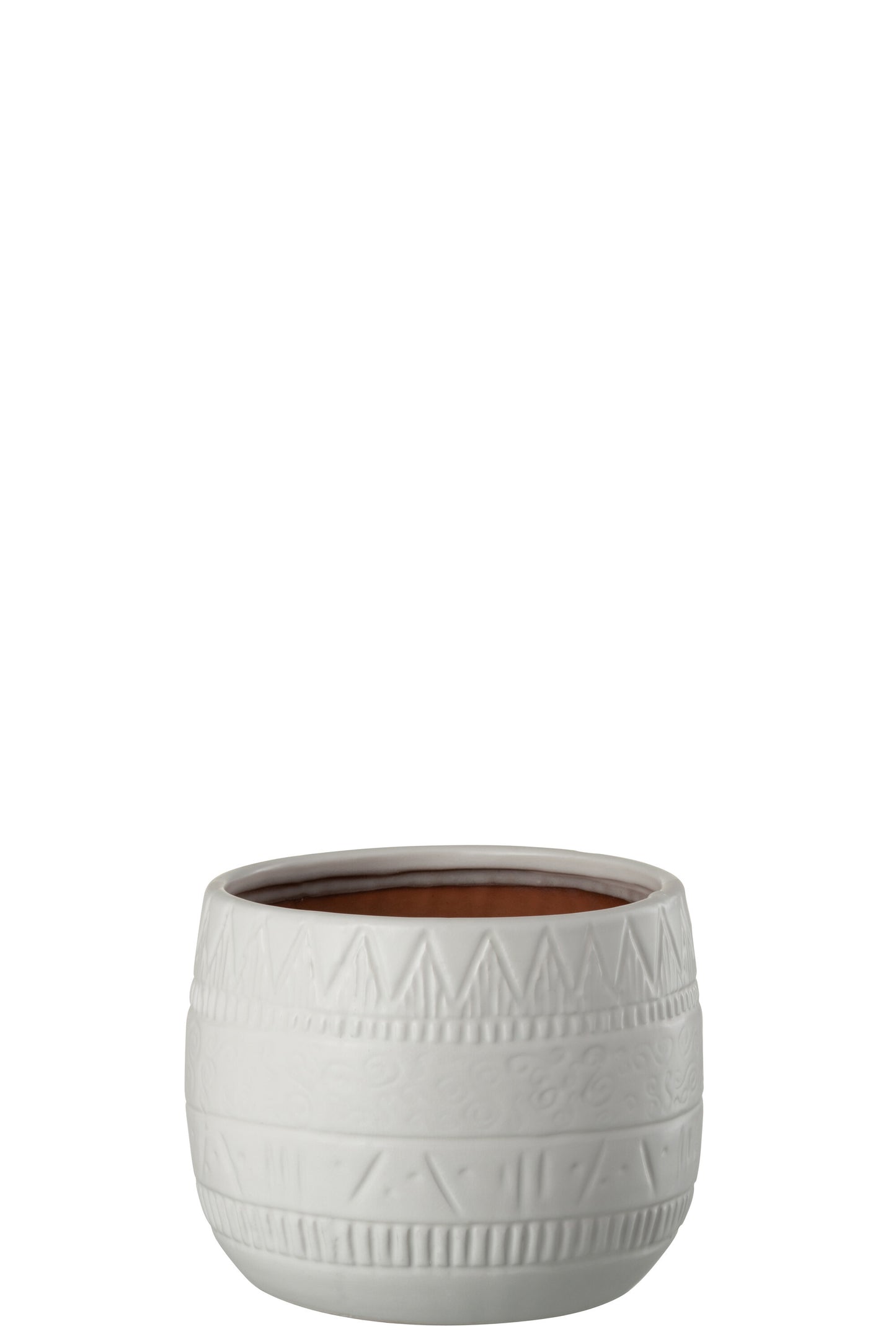 FLOWER POT IBIZA TERRACOTTA WHITE LARGE