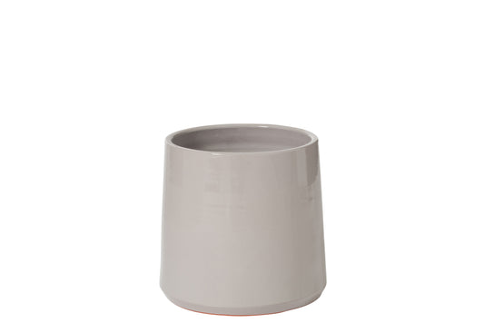 FLOWER POT ROUND CERAMIC GREY MEDIUM