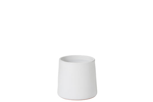 FLOWER POT ROUND CERAMIC WHITE SMALL