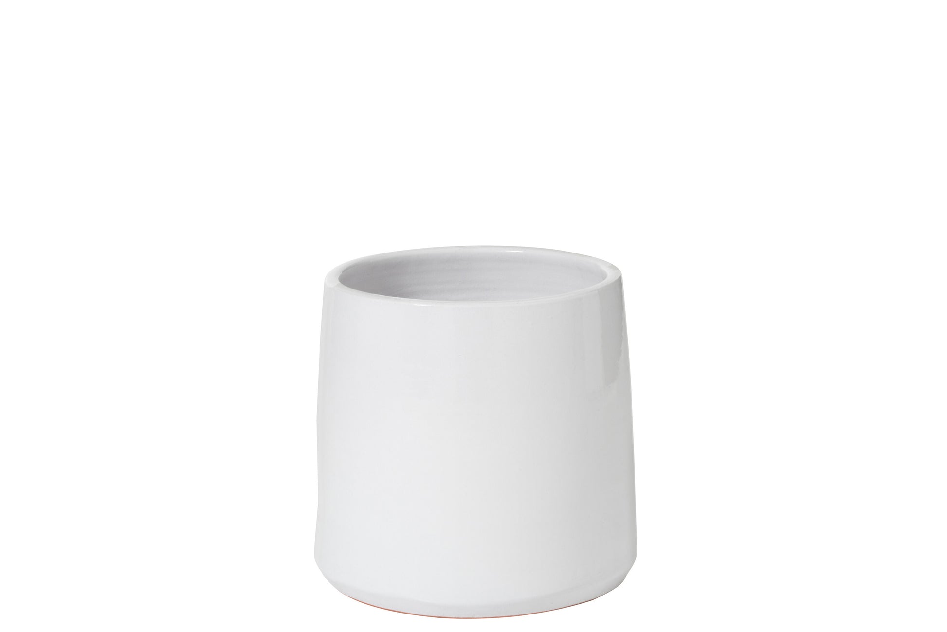 FLOWER POT ROUND CERAMIC WHITE MEDIUM