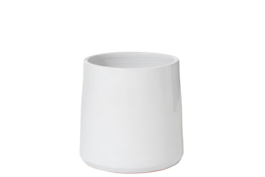 FLOWER POT ROUND CERAMIC WHITE LARGE