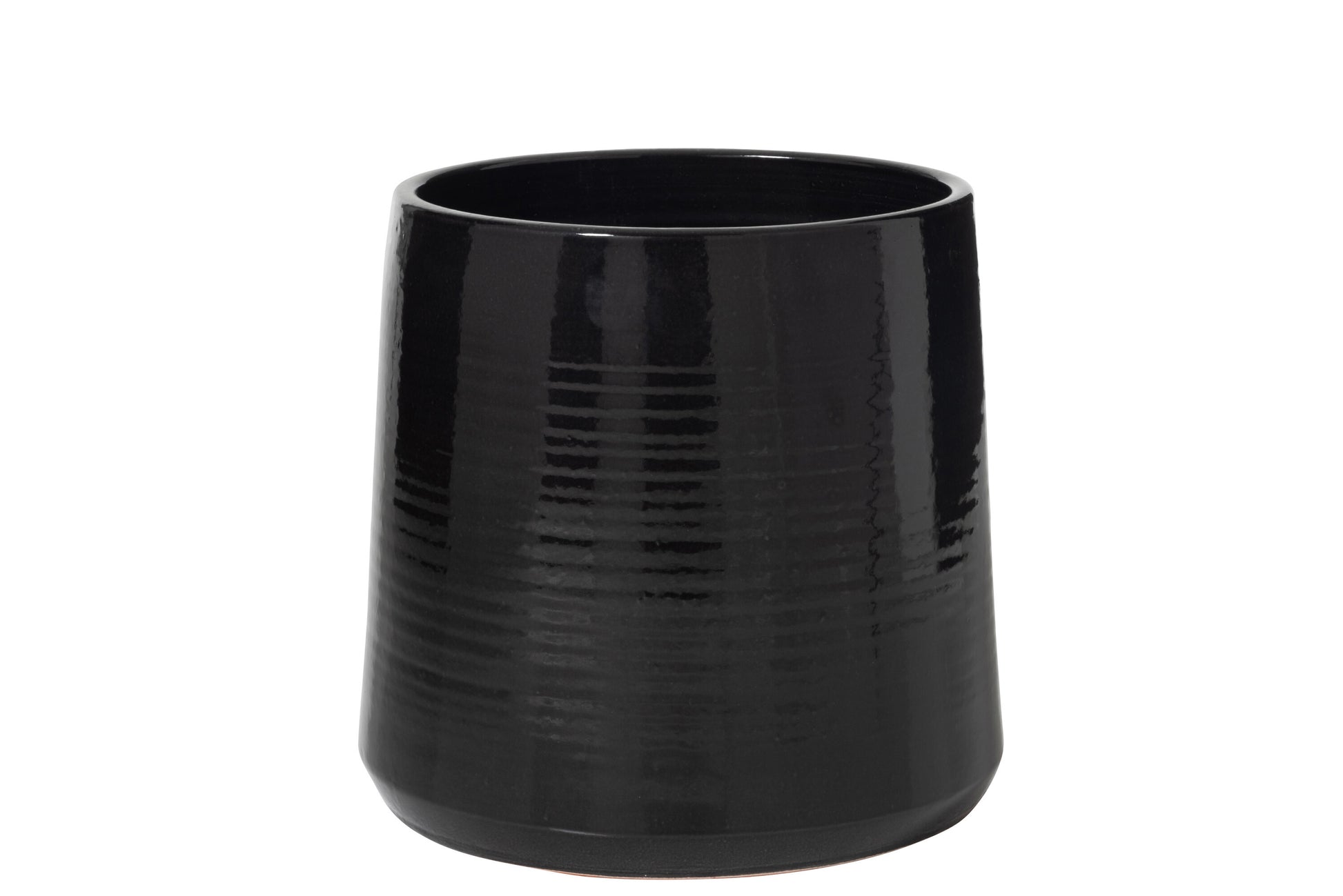 FLOWER POT ROUND CERAMIC BLACK EXTRA LARGE