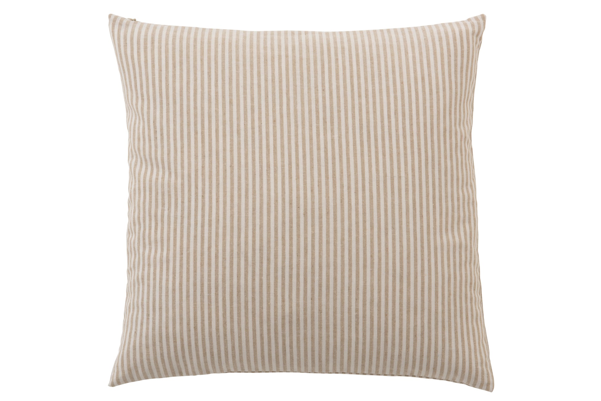 CUSHION STRIPE LINEN BEIGE/WHITE