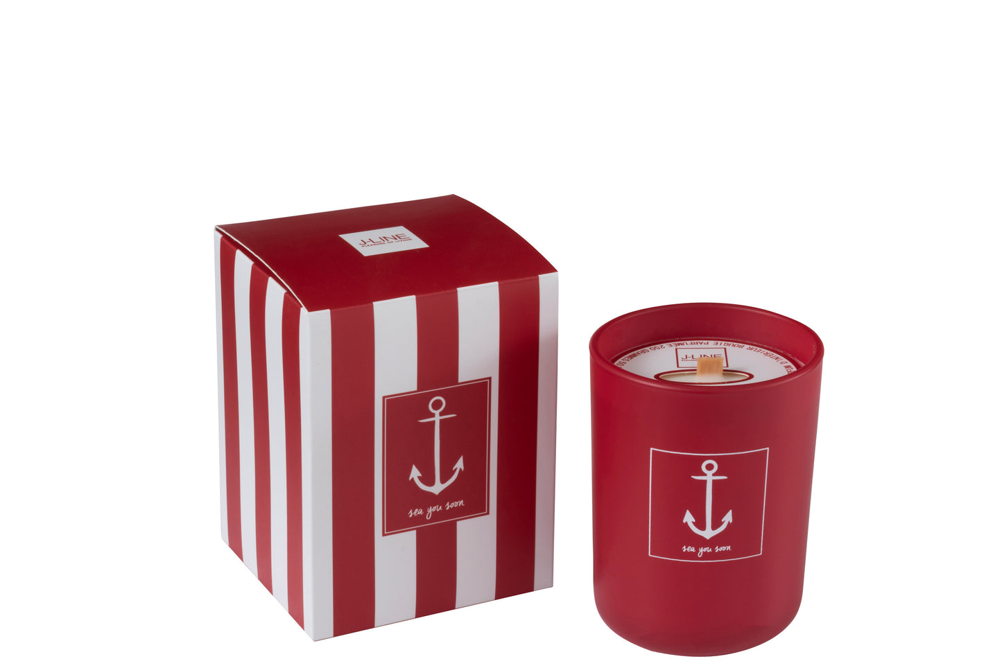 SCENTED CANDLE ANCHOR RED/WHITE SMALL-50U