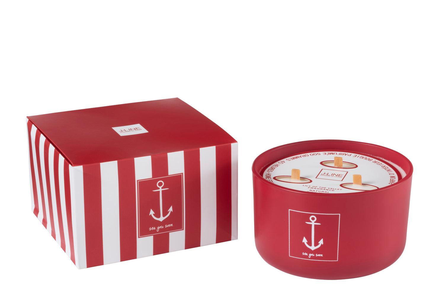 SCENTED CANDLE ANCHOR RED/WHITE LARGE-40U