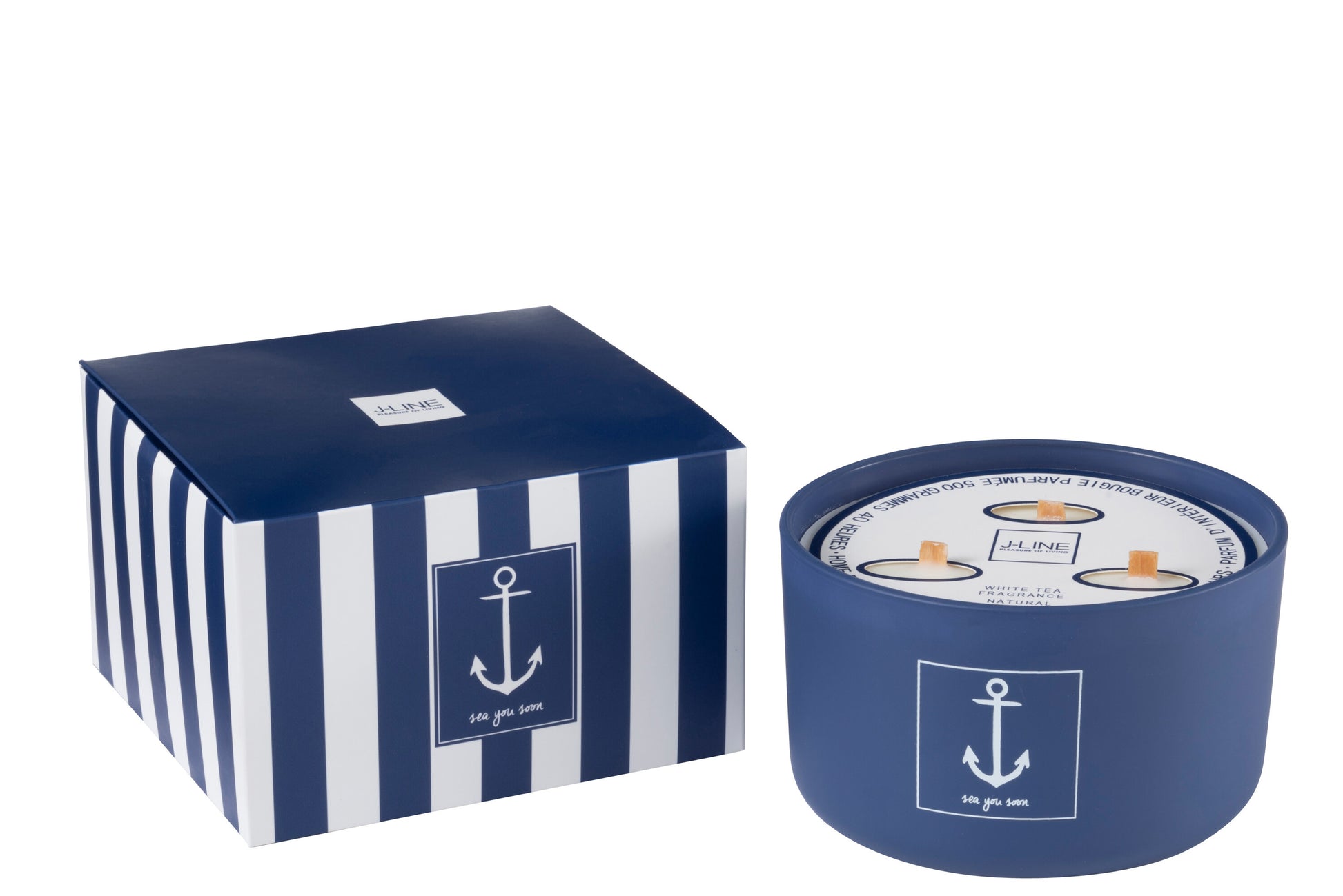 SCENTED CANDLE ANCHOR BLUE/WHITE LARGE-40U