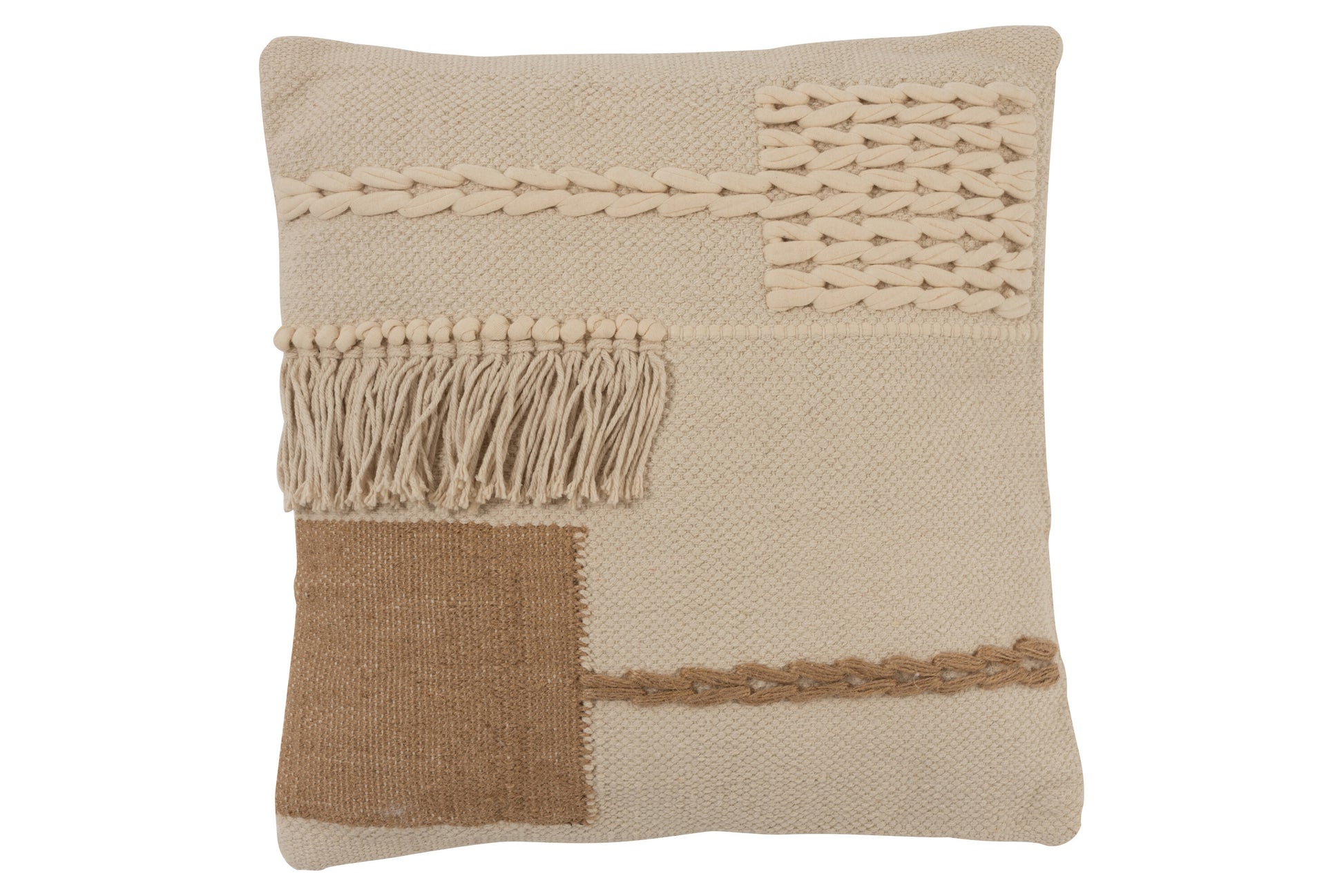 CUSHION FRINGES SQUARE COTTON BEIGE