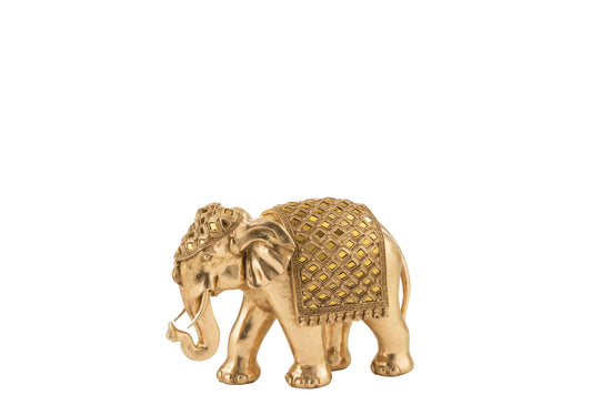 ELEPHANT MIRROR POLY GOLD MEDIUM