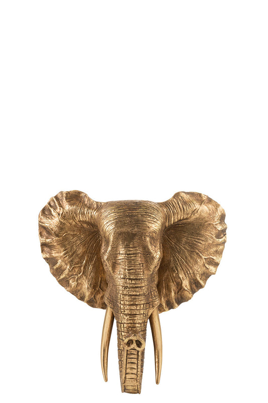 ELEPHANT HANGING POLY ANTIQUE GOLD