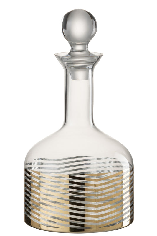 CARAFE STRIPE GLASS GOLD/TRANSPARENT