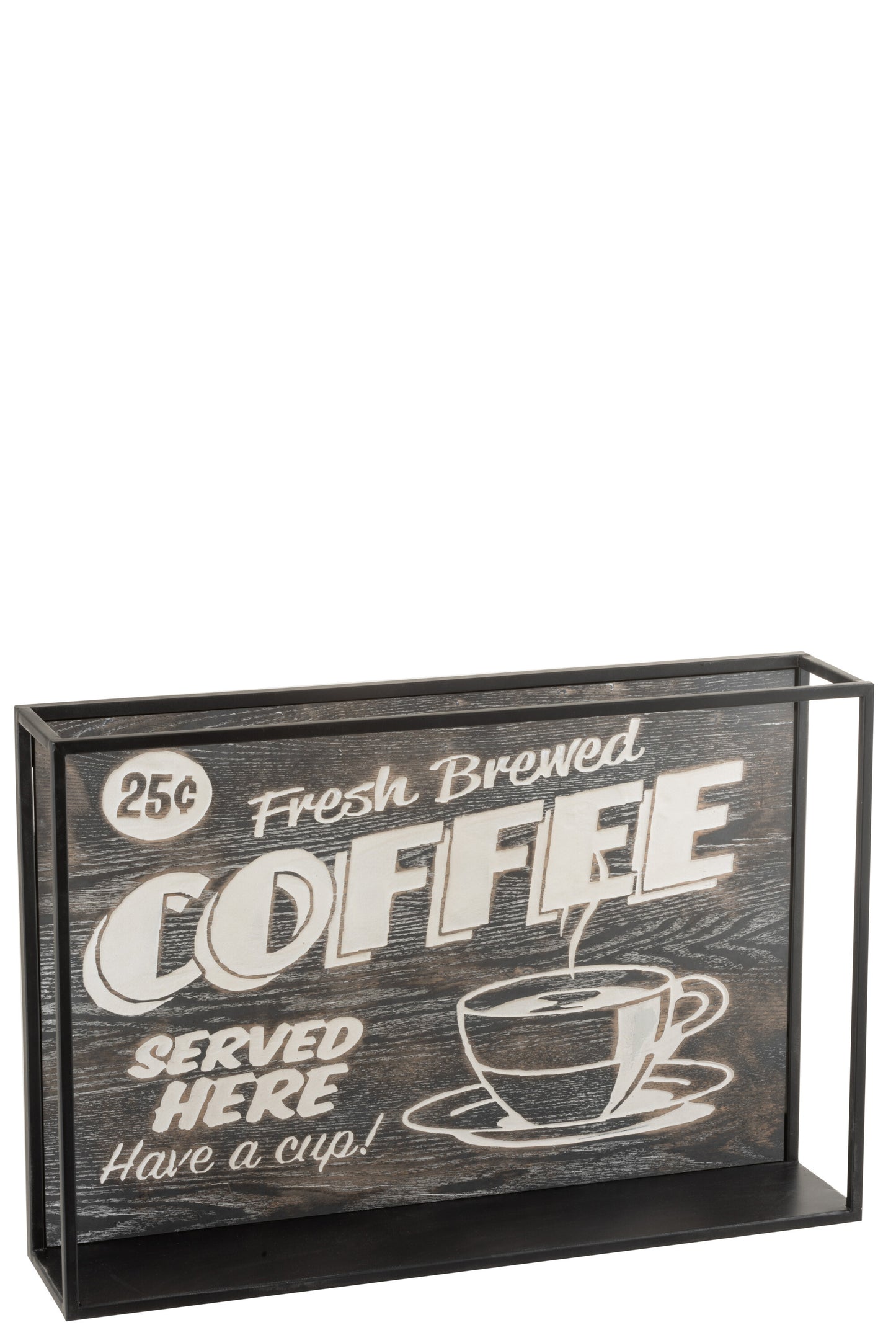 DECORATION COFFEE RECTANGLE FLAT WOOD/METAL BLACK