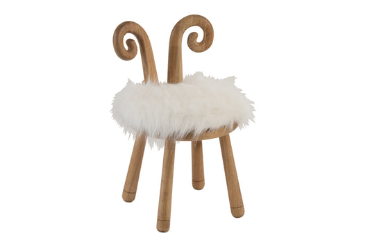 CHAIR EARS SHEEP WOOD NATURAL