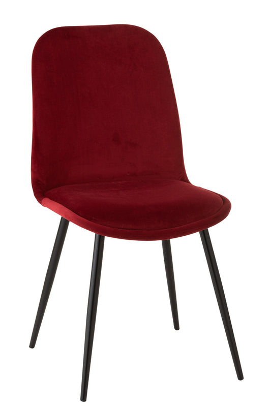 CHAIR CLAIRE METAL/TEXTILE BURGUNDY