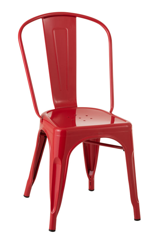 CHAIR BISTRO METAL RED