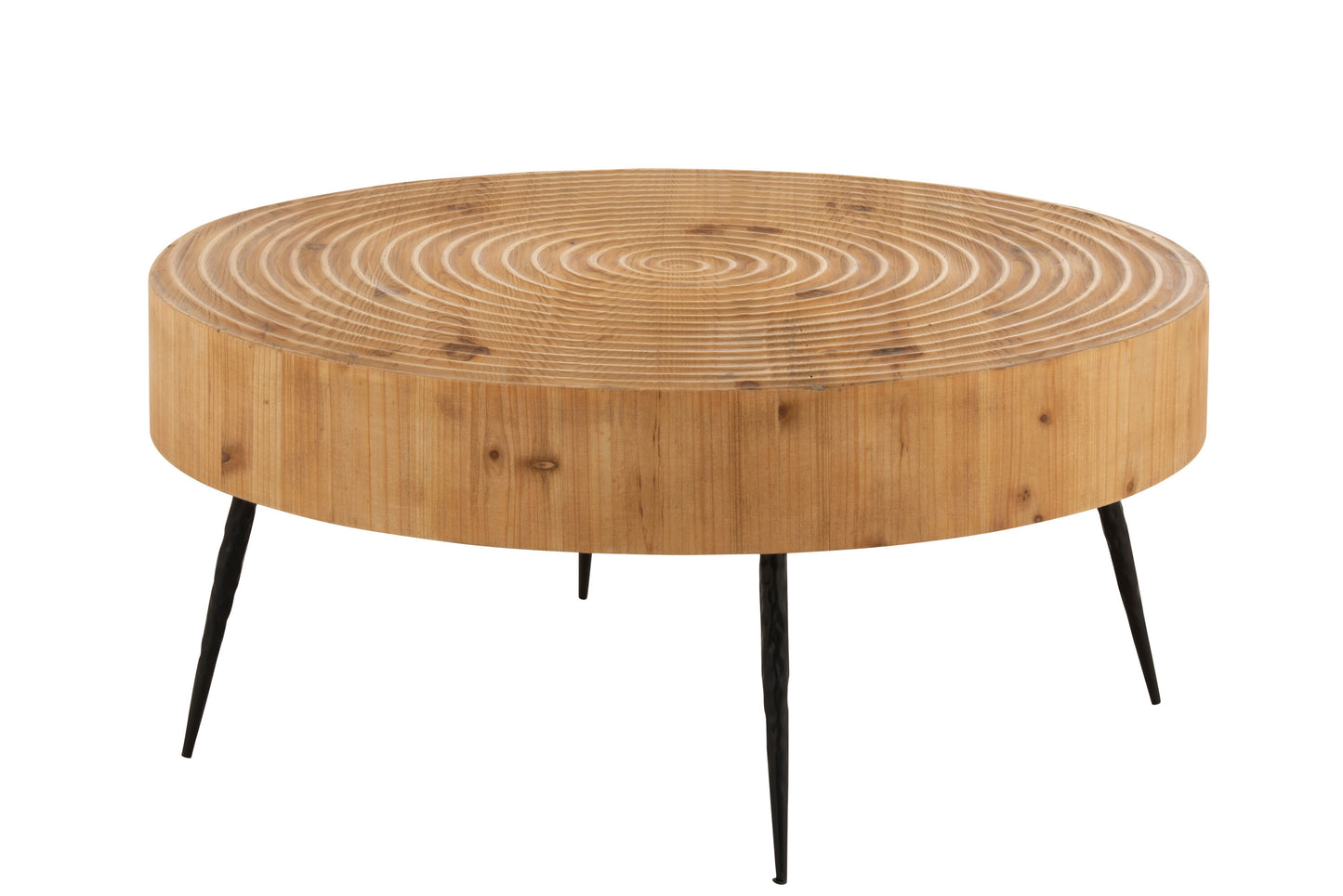 COFFEE TABLE CIRCLES WOOD/METAL NATURAL/BLACK