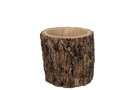 FLOWERPOT ROUND PAULOWNIA BARK BROWN MEDIUM