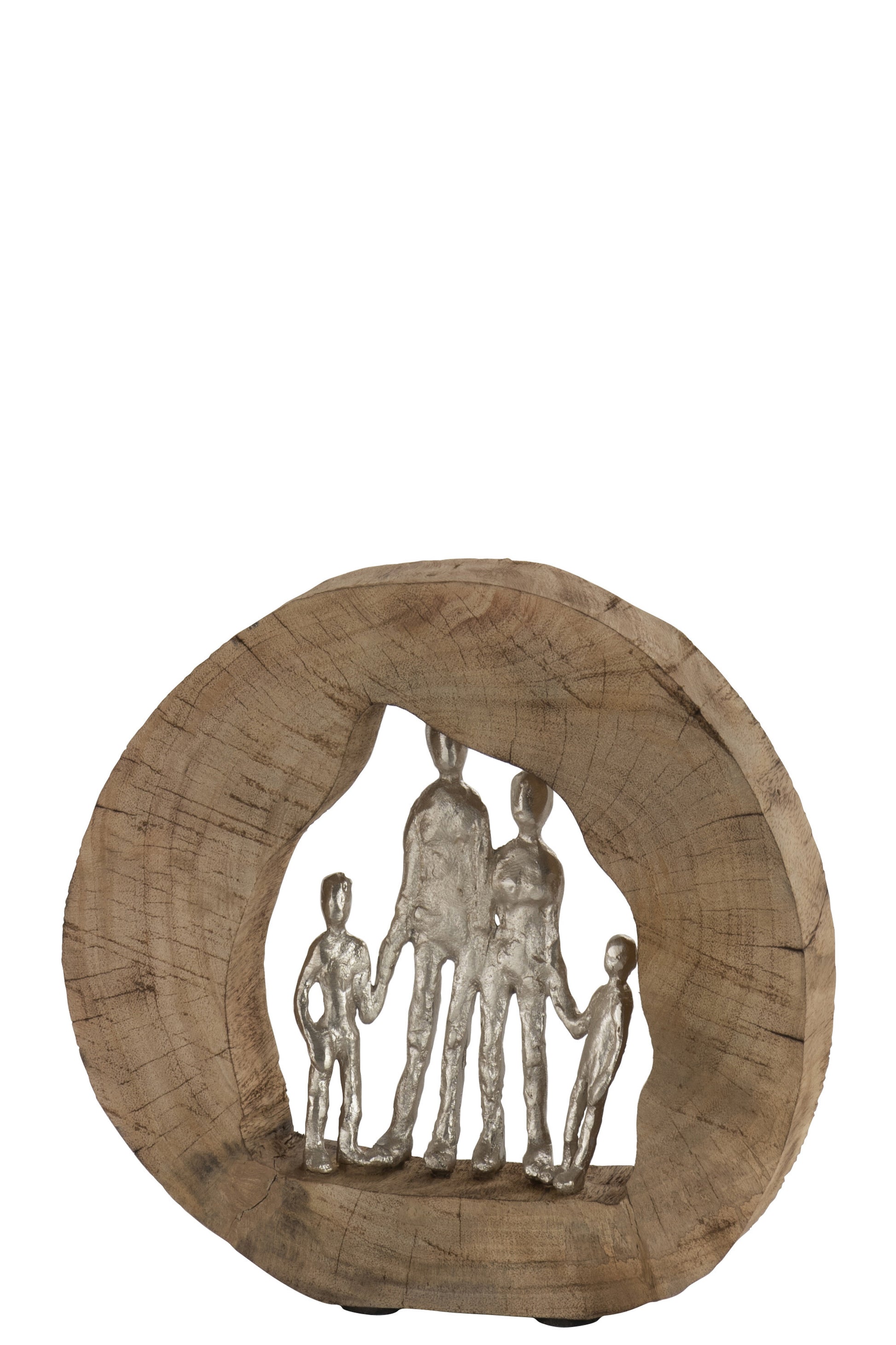 FIGURE FAMILY MANGO WOOD/ALUMINIUM NATURAL/SILVER