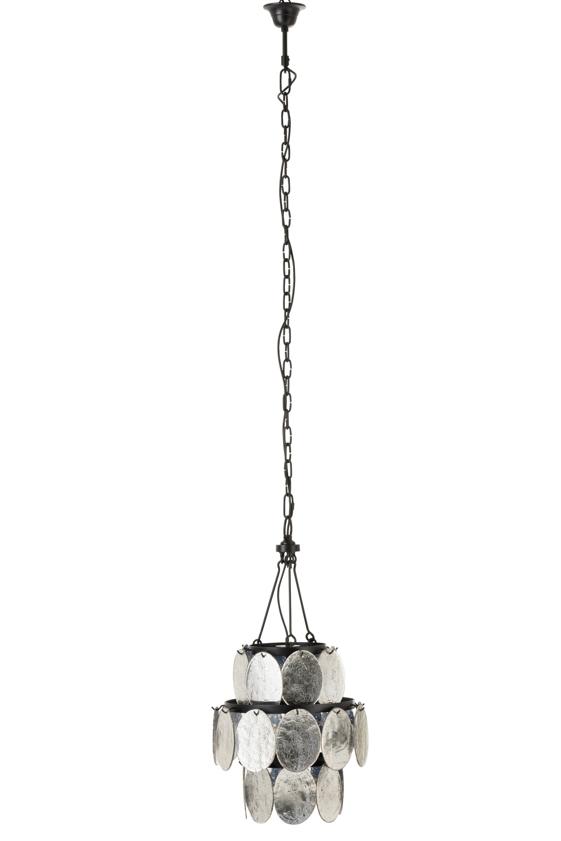 CHANDELIER FOLIORIUM METAL/GLASS BLACK SILVER