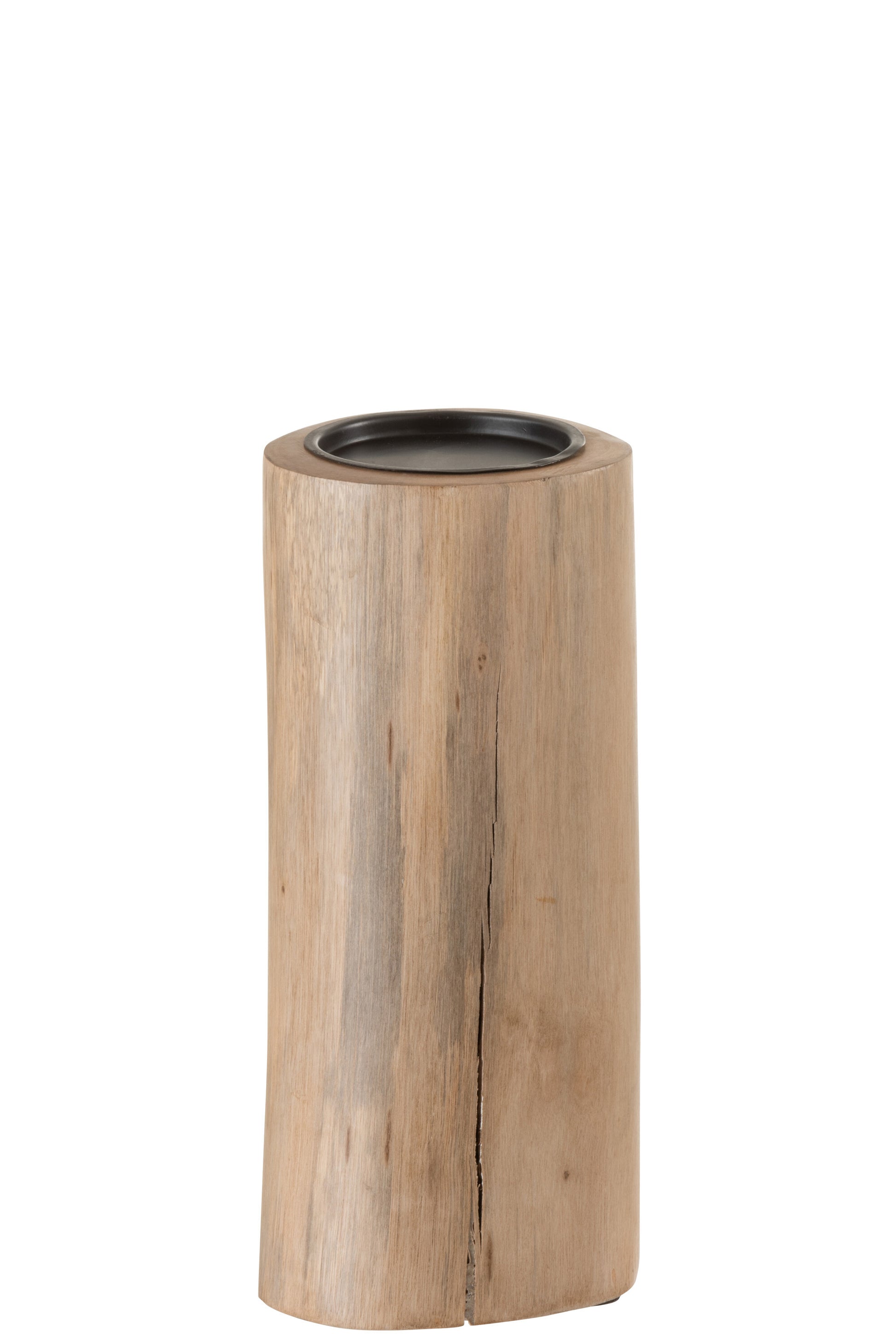 CANDLEHOLDER PILLAR ROUND EUCALYPTUS WOOD NATURAL SMALL