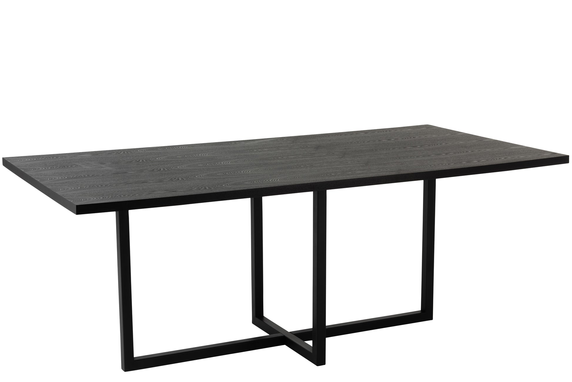 DINING TABLE RECTANGULAR LEGS CENTRAL MDF/IRON BLACK