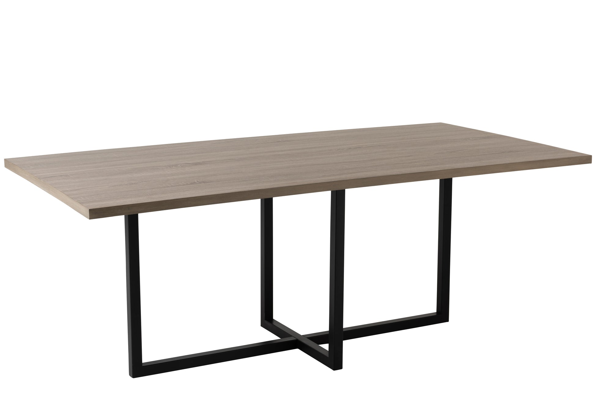 DINING TABLE RECTANGULAR LEGS CENTRAL MDF/IRON NATURAL/BLACK