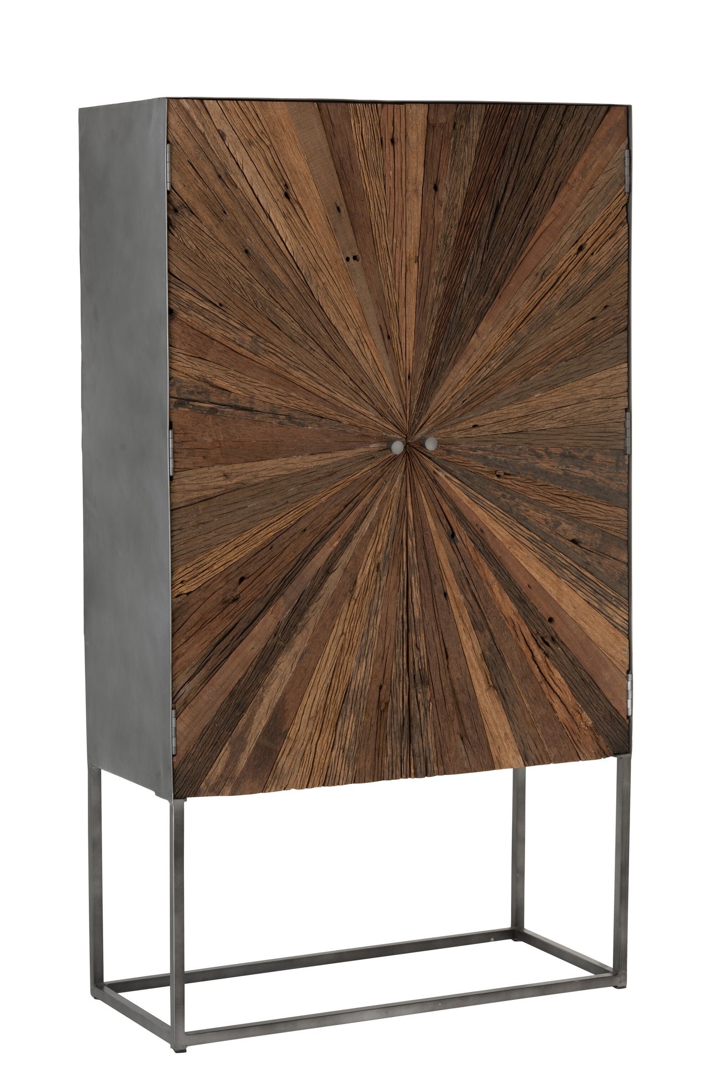 BAR CABINET SHANIL 2 DOORS WOOD/IRON NATURAL/GREY