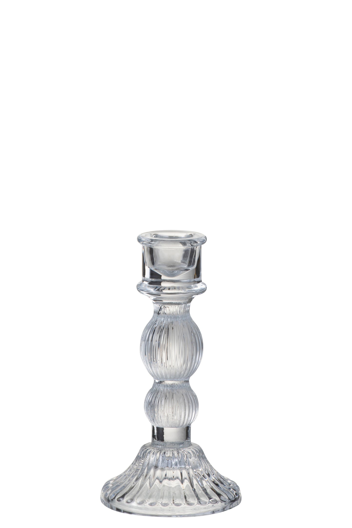 CANDLESTICK BALL GLASS TRANSPARENT SMALL