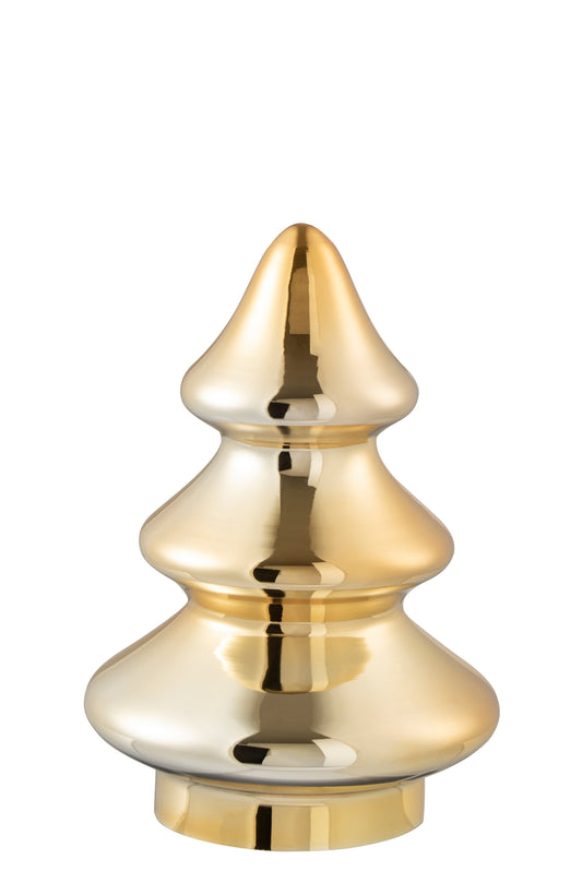 CHRISTMAS TREE DECO GLASS GOLD MEDIUM