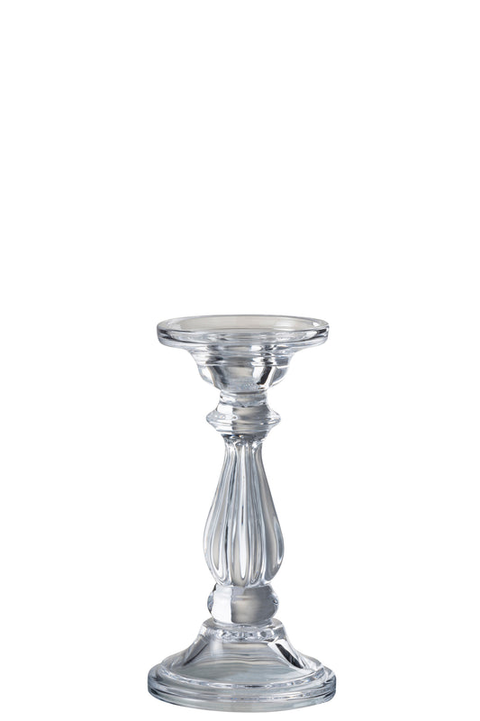 CANDLESTICK/CANDLE HOLDER TIBO GLASS TRANSPARENT SMALL