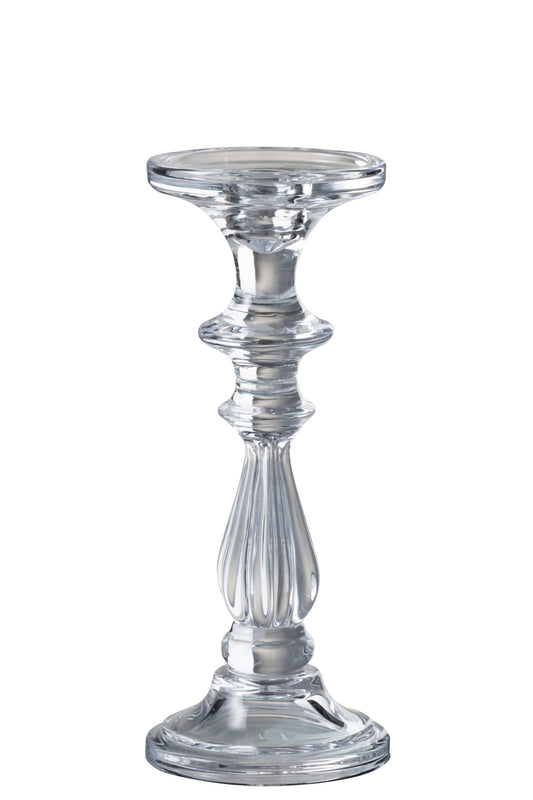 CANDLESTICK/CANDLE HOLDER TIBO GLASS TRANSPARENT MEDIUM