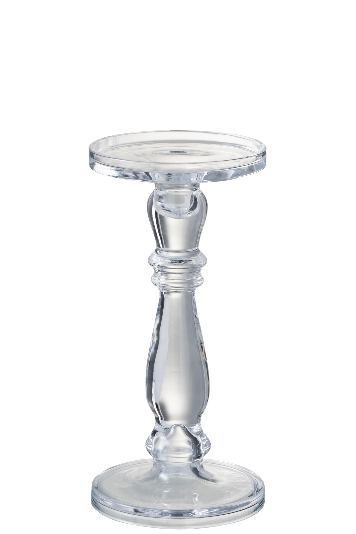 CANDLESTICK/CANDLE HOLDER LETI GLASS TRANSPARENT MEDIUM