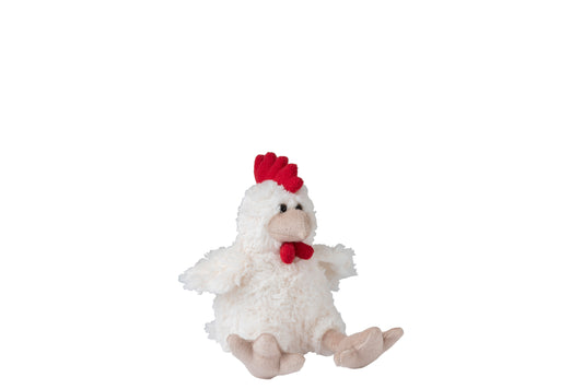 CHICKEN PLUSH BEIGE/RED SMALL