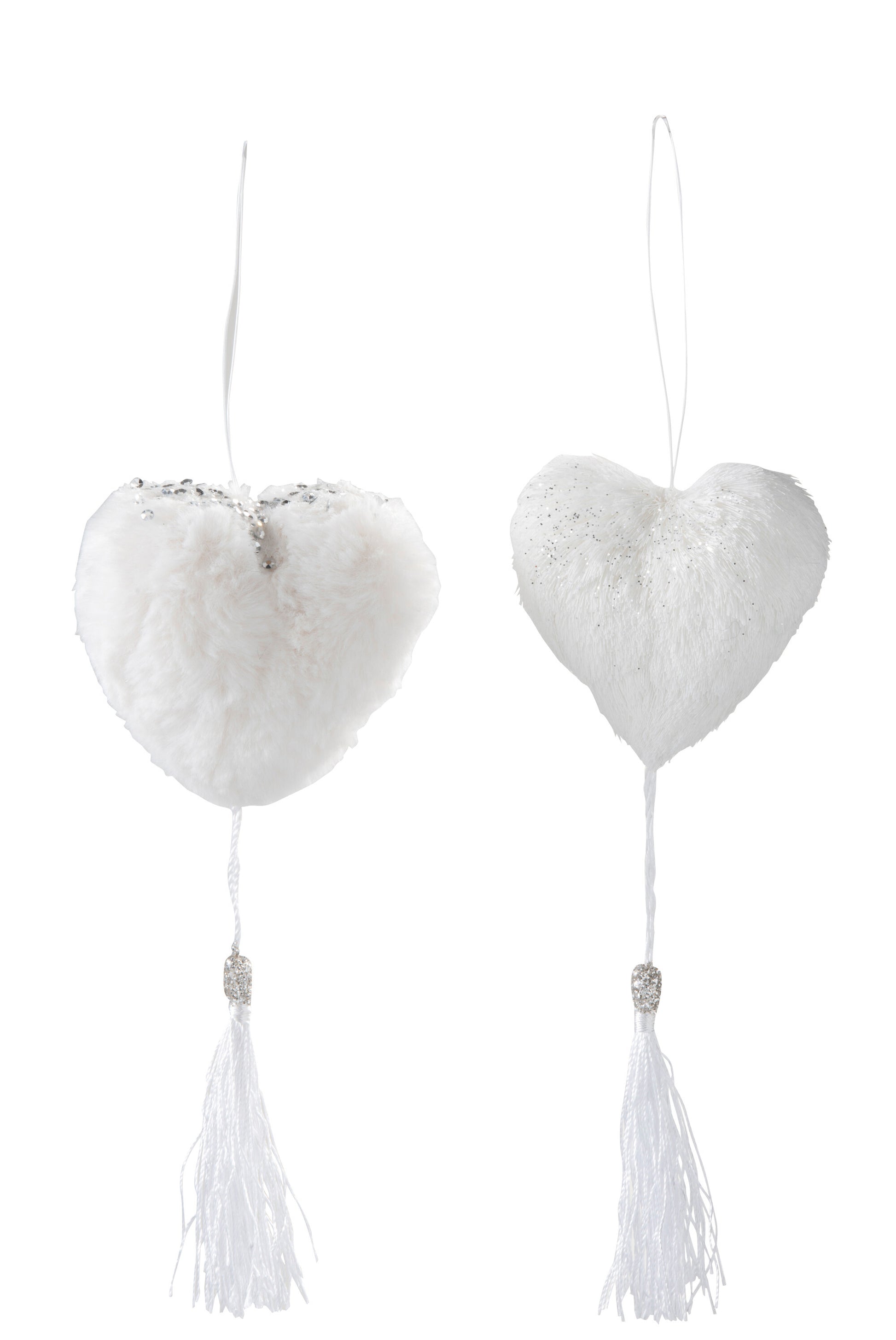 HEART HANGER PLUSH WHITE ASSORTMENT OF 2