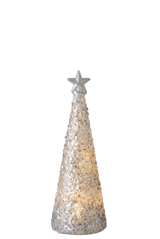 CONE+STAR+LED SUGAR GLASS WHITE SMALL