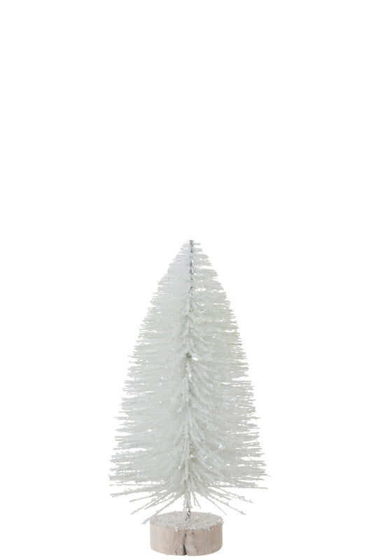 CHRISTMAS TREE DECO GLITTER WHITE MEDIUM