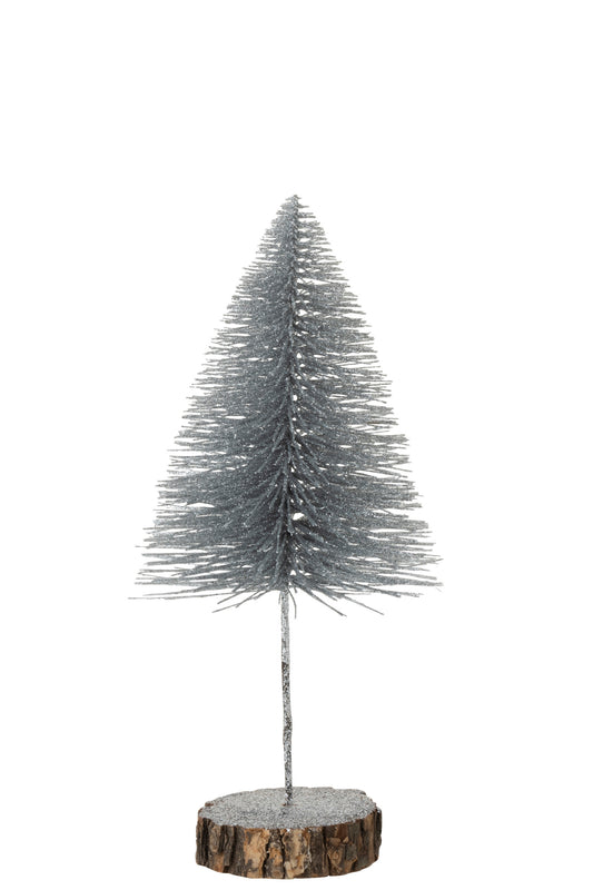 CHRISTMAS TREE DECO GLITTER SILVER LARGE