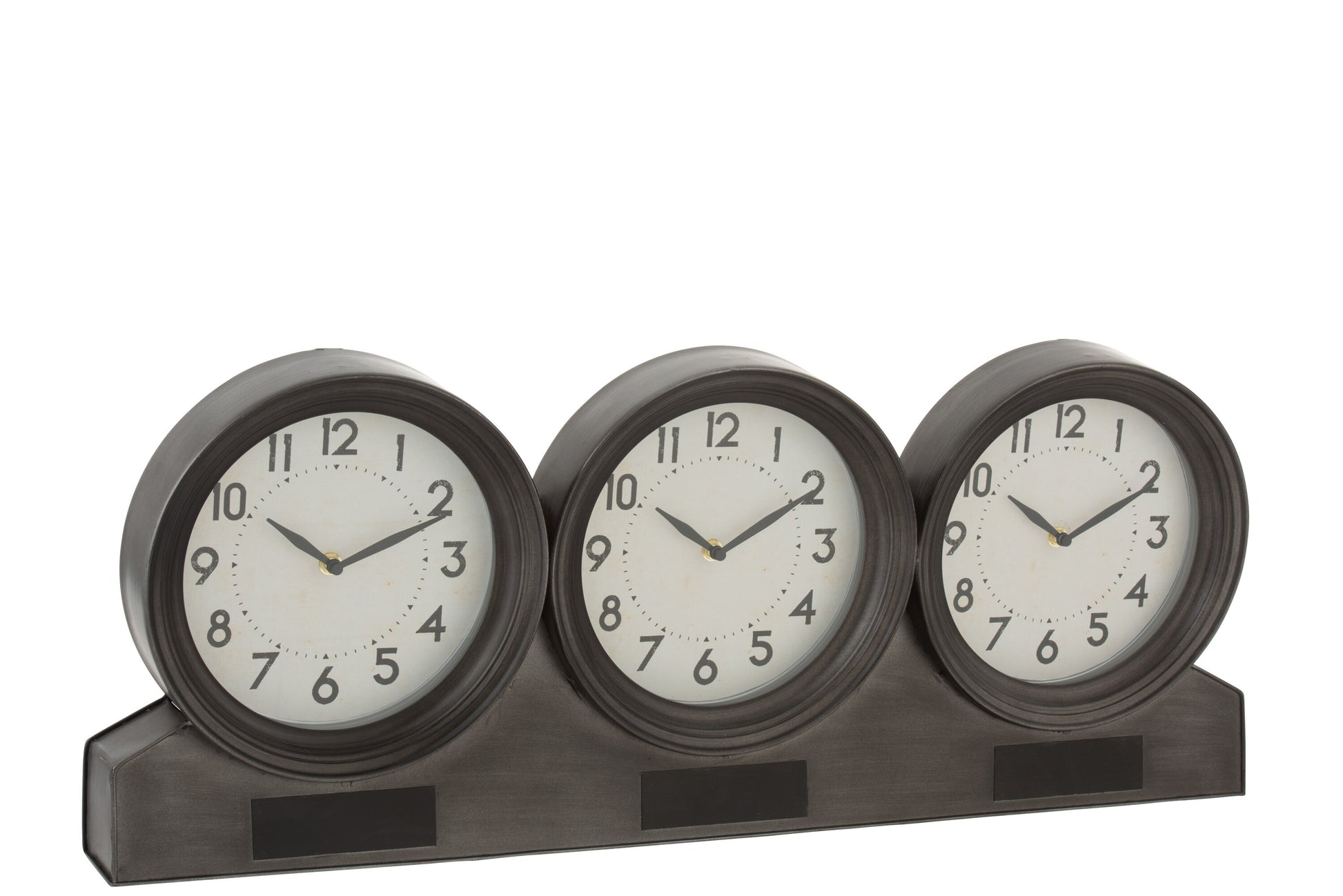 CLOCK 3PARTS METAL BROWN