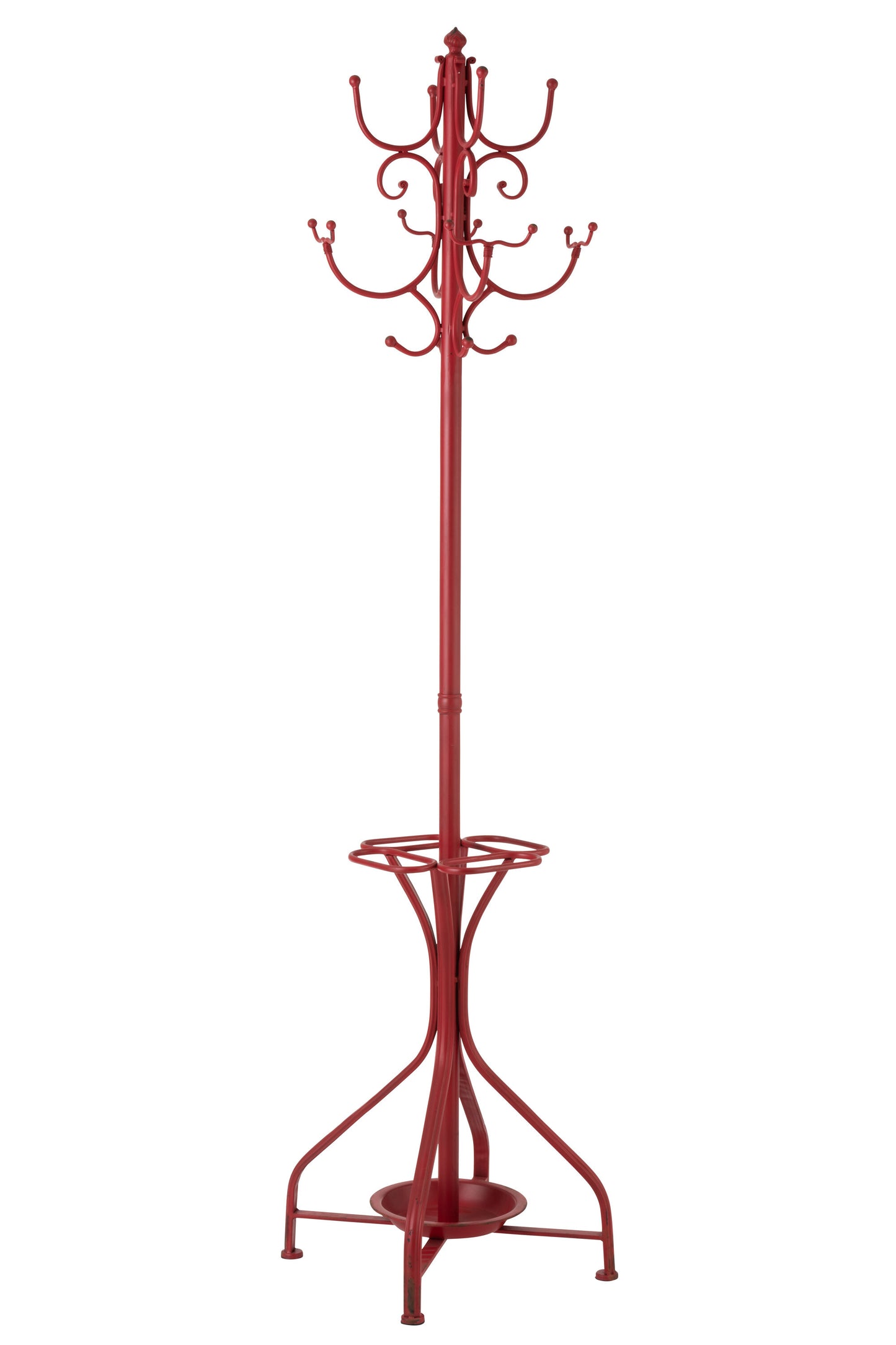 COAT RACK STANDING METAL RED