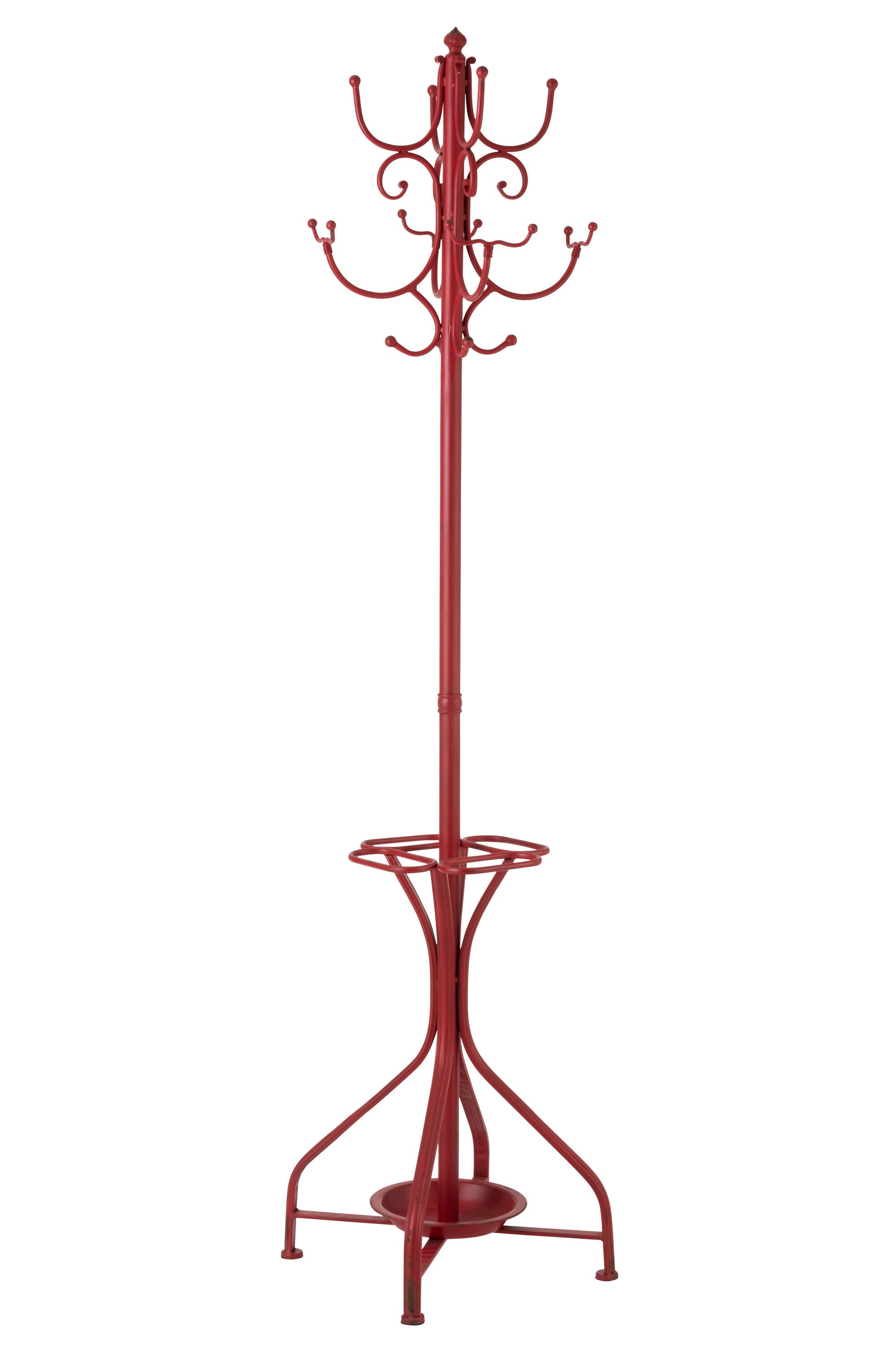 COAT RACK STANDING METAL RED